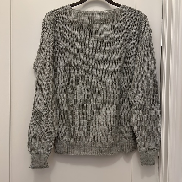 LAST 1️⃣ ❄️Grey V Neck Oversized Sweater❄️ - Picture 10 of 10